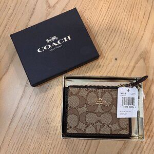 Coach Women's Signature Jacquard Mini ID Skinny Wallet - New with Tags